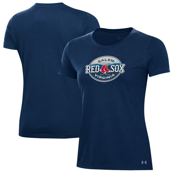アンダーアーマー レディース Tシャツ トップス Salem Red Sox Under Armour Women 039 s Performance TShirt Navy