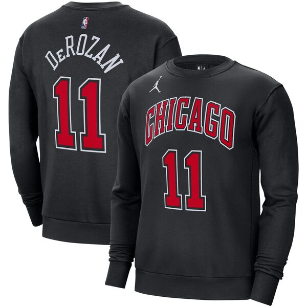 硼  ѡåȥ  DeMar DeRozan Chicago Bulls Jordan Brand Statement Name &Number Pullover Sweatshirt Black