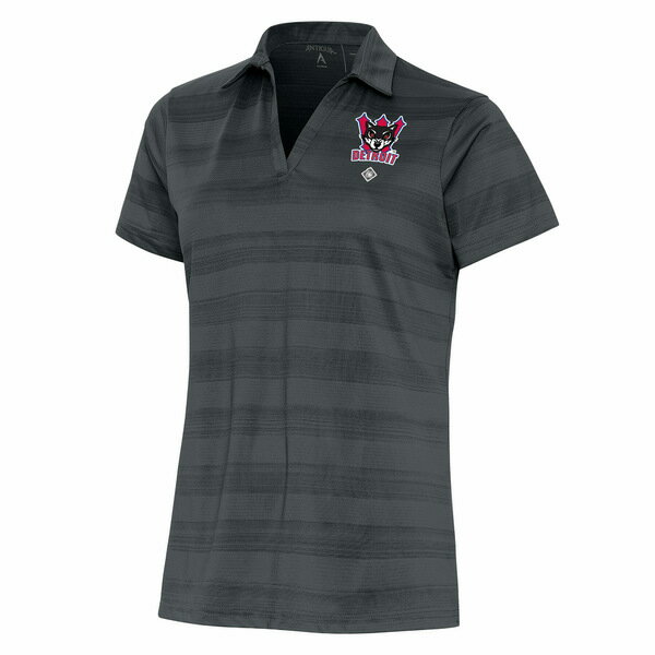 アンティグア レディース ポロシャツ トップス Detroit Wolves Antigua Women's Compass Polo Heather Charcoal