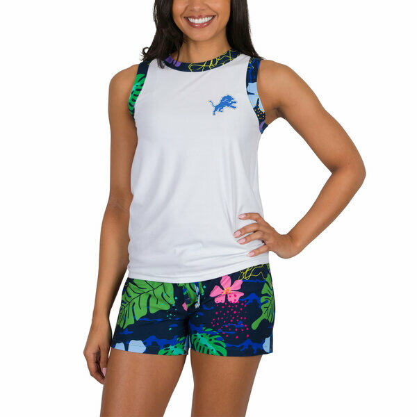 コンセプトスポーツ レディース Tシャツ トップス Detroit Lions Concepts Sport Women's Roamer Knit Tank Top & Shorts Set White