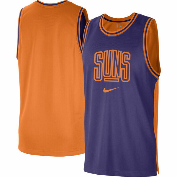 ナイキ メンズ Tシャツ トップス Phoenix Suns Nike Courtside Versus Force Split DNA Performance Mesh Tank Top Purple/Orange