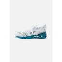 ミズノ メンズ スニーカー シューズ WAVE MIRAGE 5 - Volleyball shoes - white/moroccan blue/silver