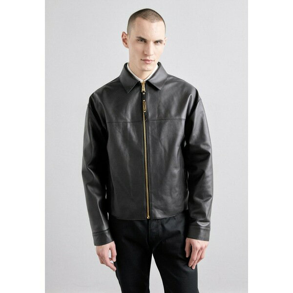 モスキーノ メンズ ジャケット＆ブルゾン アウター JACKET - Leather jacket - black
