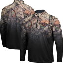 コロシアム メンズ ジャケット＆ブルゾン アウター Auburn Tigers Colosseum Mossy Oak Fleet II QuarterZip Jacket Black