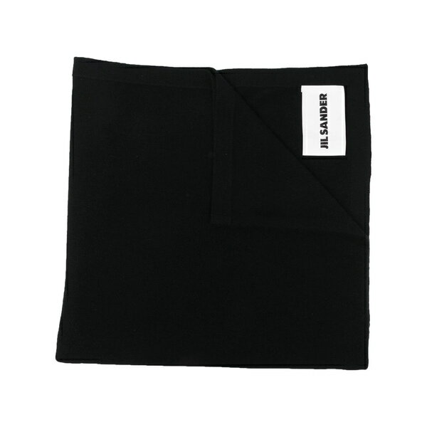 ジル・サンダー レディース マフラー・ストール・スカーフ アクセサリー logo-patch cashmere scarf Black Tan