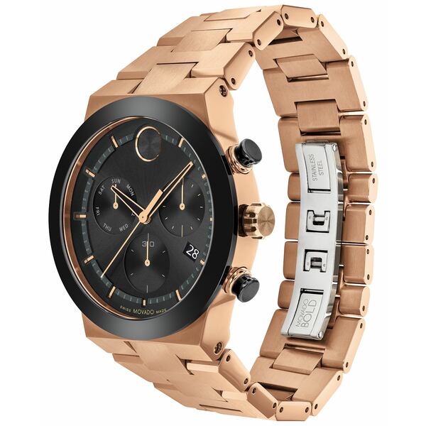 モバド レディース 腕時計 アクセサリー Men's Bold Fusion Swiss Quartz Chronograph Bronze PVD Bracelet Watch 44mm Bronze