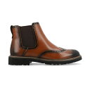 ヴァンセ カンパニー メンズ ブーツ シューズ Men's Hogan Tru Comfort Foam Wingtip Slip-On Chelsea Boots Cognac