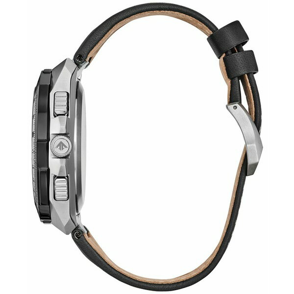 シチズン レディース 腕時計 アクセサリー Eco-Drive Men 039 s Chronograph Promaster Skyhawk Black Leather Strap Watch 46mm Black