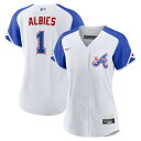 ナイキ レディース ユニフォーム トップス Ozzie Albies Atlanta Braves Nike Women's 2023 City Connect Replica Player Jersey White