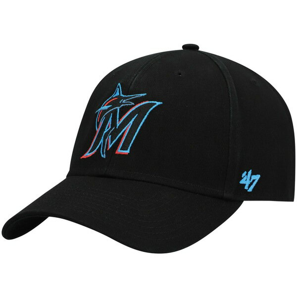 フォーティーセブン メンズ 帽子 アクセサリー Miami Marlins '47 Legend MVP Adjustable Hat Black
