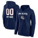 ファナティクス レディース パーカー・スウェットシャツ アウター New England Patriots Fanatics Branded Women's Personalized Name & Number Team Wordmark Pullover Hoodie Navy