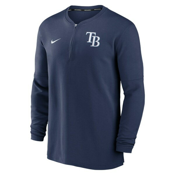 ナイキ メンズ ジャケット＆ブルゾン アウター Tampa Bay Rays Nike Authentic Collection Game Time Performance QuarterZip Top Navy