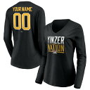 ファナティクス レディース Tシャツ トップス Pittsburgh Pirates Fanatics Branded Women's Personalized Hometown Legend Long Sleeve VNeck TShirt Black