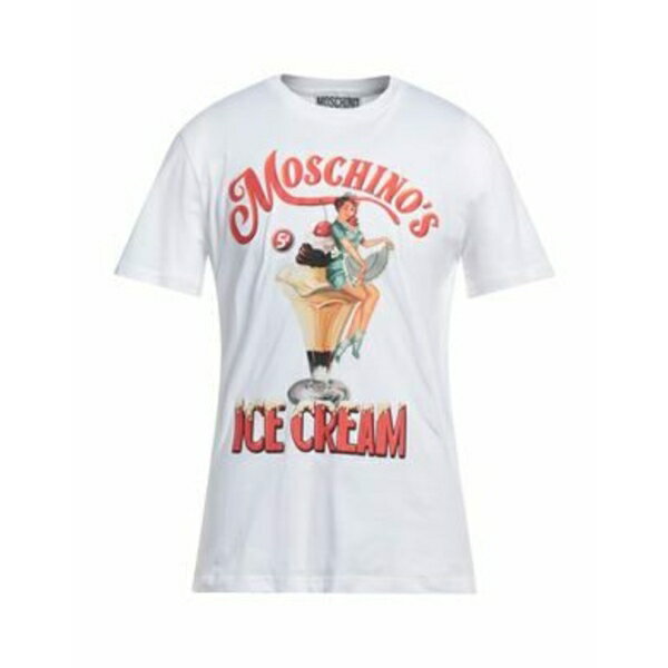 【送料無料】 モスキーノ メンズ Tシャツ トップス T-shirts White