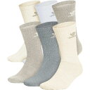 AfB_X Y C A_[EFA adidas Originals Men's Trefoil Crew Socks - 6 Pack Wonder Beige/White