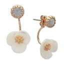 iAh[ fB[X sAXCO ANZT[ Gold-Tone White Flower Front and Back Earrings White