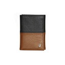 iEeBJ Y z ANZT[ Men's Trifold Leather Wallet Cognac