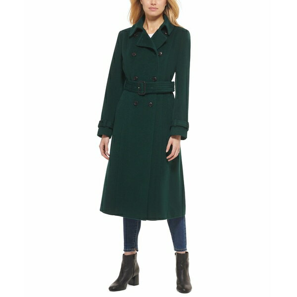 コールハーン レディース ジャケット＆ブルゾン アウター Women s Double-Breasted Belted Wool Blend Trench Coat Forest