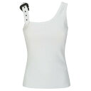 ベルサーチ レディース カットソー トップス Buckle-embellished Tank Top Bianco