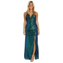 iCgEFC fB[X s[X gbvX Women's Sequined Sweetheart-Neck Sleeveless Gown Navy/Teal