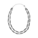2028 fB[X lbNXE`[J[Ey_ggbv ANZT[ Women's Bead Station Double Strandage Necklace Silver-tone