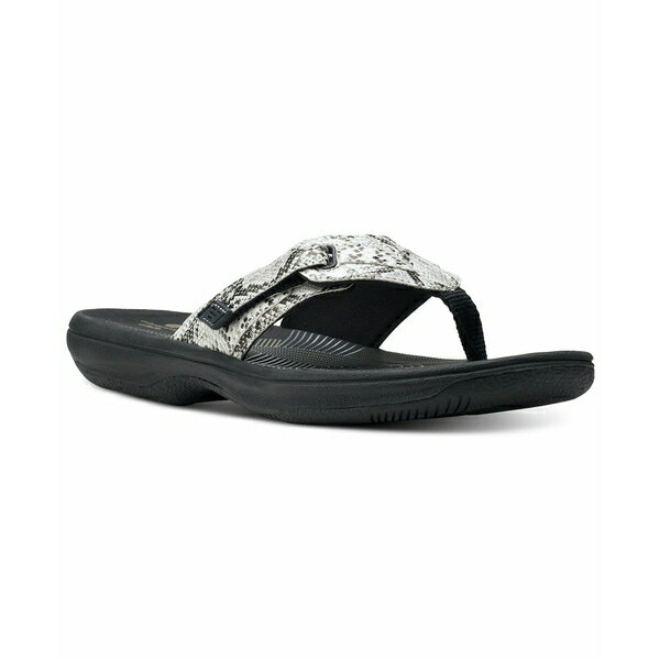 クラークス クラークス レディース サンダル シューズ Women's Cloudsteppers Brinkley Jazz Sandals Black, White Snake Synthetic