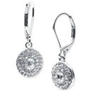 t[ fB[X sAXCO ANZT[ Silver-Tone Crystal Pav&eacute; Disc Leverback Drop Earrings White