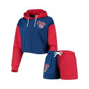 フォコ レディース パーカー スウェットシャツ アウター Women 039 s Royal, Red Chicago Cubs Color-Block Pullover Hoodie and Shorts Lounge Set Royal, Red