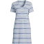 󥺥 ǥ ԡ ȥåץ Petite Slub Short Sleeve V Neck Above Knee T Shirt Dress Tide blue multi stripe