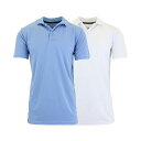 ギャラクシーバイハルビック メンズ ポロシャツ トップス Men's Tag less Dry-Fit Moisture-Wicking Polo Shirt, Pack of 2 Light Blue and White