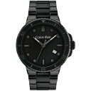 JoNC Y rv ANZT[ Men's Black Stainless Steel Bracelet Watch 44mm Black