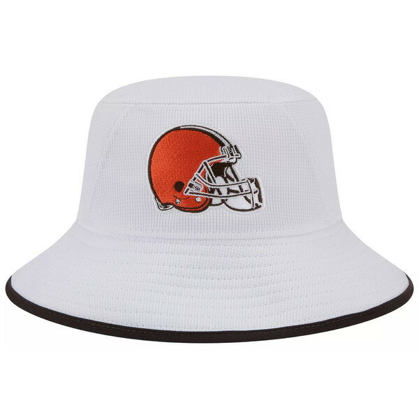 ニューエラ メンズ 帽子 アクセサリー New Era Men's Cleveland Browns Game White Adjustable Bucket Hat -