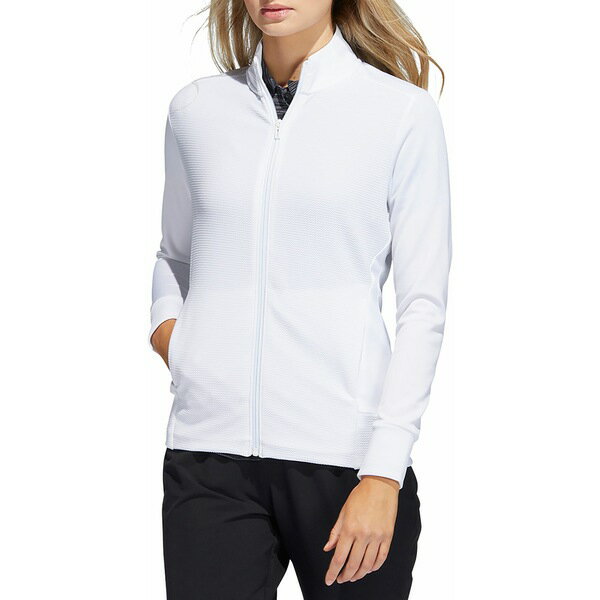 アディダス レディース ジャケット＆ブルゾン アウター adidas Women's Textured Full Zip Golf Jacket White
