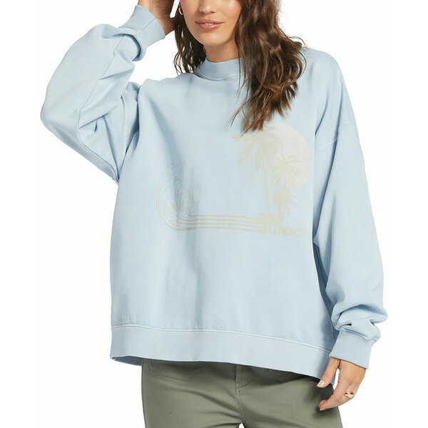 ロキシー レディース パーカー・スウェットシャツ アウター Roxy Women's Lineup Oversized Crew Sweatshirt Clear Sky