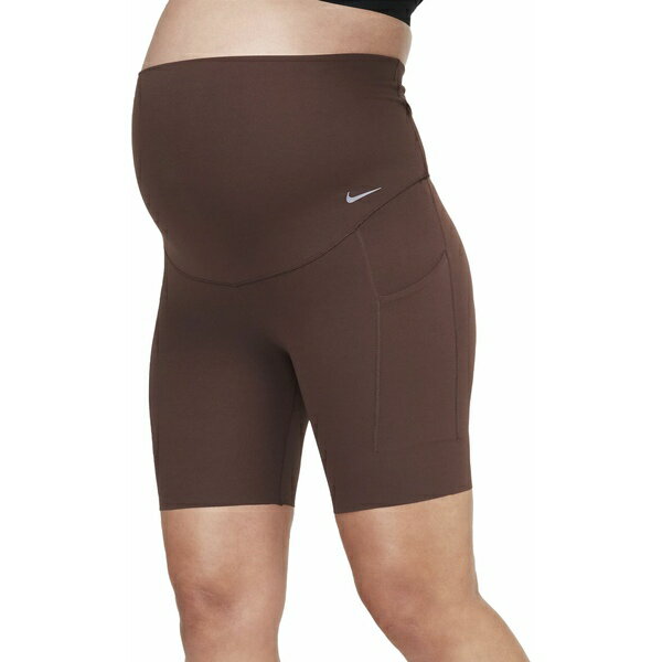 ナイキ レディース カジュアルパンツ ボトムス Nike Women 039 s Zenvy Maternity Gentle-Support High-Waisted 8 Biker Shorts Earth