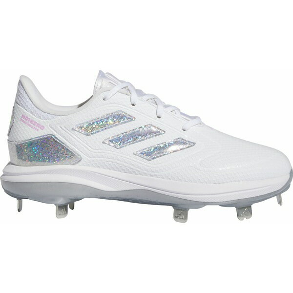 アディダス レディース 野球 スポーツ adidas Women's adizero PureHustle 3 Sis Bates Metal Fastpitch Softball Cleats White/Silver