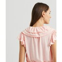 t[ fB[X Jbg\[ gbvX Women's Ruffled Flutter-Sleeve Peplum Top Pink Opal