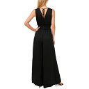 セセ レディース カジュアルパンツ ボトムス Women's V-Neck Smocked-Waist Sleeveless Plisse Jumpsuit Rich Black