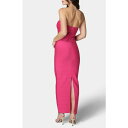 xx fB[X s[X gbvX Women's Long Strapless Bandage Dress Pink