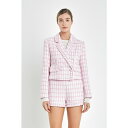 イングリッシュファクトリー レディース ジャケット＆ブルゾン アウター Women 039 s Textured Double Breasted Blazer Pink