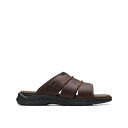 クラークス メンズ サンダル シューズ Men 039 s Leather Walkford Easy Slide Sandals Brown Tumbled Leather