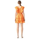 GhX[Y fB[X s[X gbvX Women's V-Neck Ruffle-Trim Mini Dress Orange