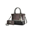 MKFRNV fB[X g[gobO obO Autumn Crocodile Skin Tote Bag with Wallet by Mia k. Charcoal