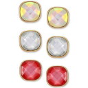 QX fB[X sAXCO ANZT[ Gold-Tone 3-Pc. Set Faceted Crystal Stud Earrings Gold