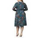 Li fB[X s[X gbvX Women's Plus Size Aster Faux Wrap Dress Teal