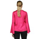 マイケルコース レディース カットソー トップス Women's Hammered-Satin Bell-Sleeve Top Deep Fuchsia