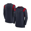 iCL fB[X TVc gbvX Men's Navy New England Patriots Sideline Tonal Logo Performance Player Long Sleeve T-shirt Navy