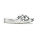 ダナ キャラン ニューヨーク レディース サンダル シューズ Women 039 s Indra Criss Cross Strap Foot Bed Slide Sandals, Created for Macy 039 s Silver