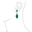 ブリング レディース ピアス＆イヤリング アクセサリー Unique Geometric Linear Green Amazonite Rhombus Teardrop Rectangle Multi Shape CZ Natural 3 Multi-Tier Gemstone Party Dangling Earrings for Women in 14K Yellow Gold Plated Green amazonite