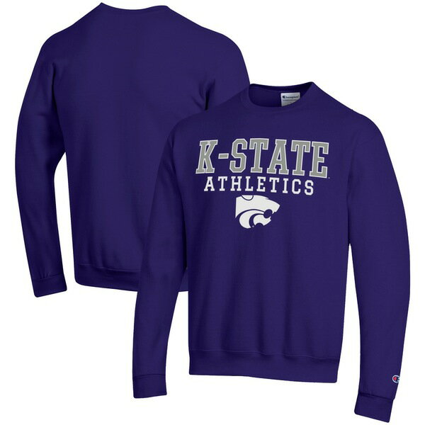 `sI Y p[J[EXEFbgVc AE^[ Kansas State Wildcats Champion Athletics Logo Stack Pullover Sweatshirt Purple